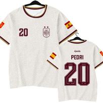 Ispanijos komandos Yamal žaidėjo versijos futbolo marškinėliai, greitai džiūstantys trumpomis rankovėmis T-shirt, vyriški, moteriški, šeimos, vaikų T-shirt'ai 3D XL white