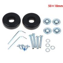 Universal Heavy Duty Suitcase Wheels Silent Shock Absorption Luggage Casters Replacement Repair Parts 50×18mm black