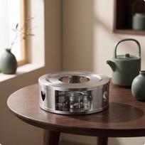 Stainless Steel Teapot Warmer Ventilated Tea Round Silver Tea Warmer - Silver gray