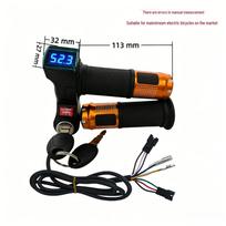 Blue Screen Electric Scooter Throttle Grip with Three-Speed Voltage Display black