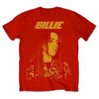 Official Billie Eilish T Shirt Racer Logo Jumbo new Unisex Red L orange