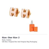 HERMES POP H Gold Plated Stud Earrings Women's H608002F-85 One Size 2 auksinė