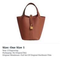 HERMES Picotin Lock Clemence Jaučio Odos Krepšys, Kibiro Formos Rankinė, Rankinė 18 Moteriška 6C Vario Moliūgo H056289CC6C One Size 2 brown