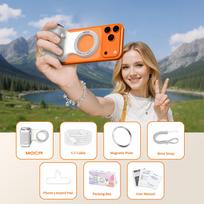 COMITOK Magnetic Phone Camera Hand Grip with Remote Control Shooting Handle Stabilizer Holder for iPhone Photography Accessories 7 MOCA White Bundle 1 white