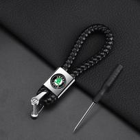 Automobilio pintas virvės raktų pakabukas Raktų žiedas Raktų laikiklis Poros dovanos Skoda SCALA Superb Octavia 2 3 A4 A5 Fabia Kamiq Kapoq Kodiaq Rapid 06 black