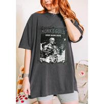 Dungeons & Dragons Monk's Guild Open Hand Dojo Vintage Art Oversized T-Shirt | Unisex Tabletop RPG Gaming Streetwear Tee S smėlis