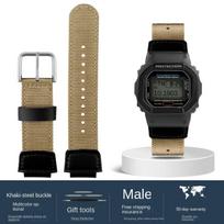 Nailono drobės laikrodžio dirželis Casio G-SHOCK DW6900 DW5600 GW-M5610 GA110 DW-H5600 GM5600 laikrodžiui Vyriškas sportinis apyrankė 16mm 18mm 18mm black