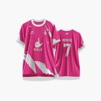 Naujas Morad Hiphopo Stiliaus Džersis MDLR Streetwear Lauko Sporto Futbolo Treniruočių Apranga Vyriški Moteriški Apvalia Kaklo Trumpomis Rankovėmis Marškinėliai XS pink