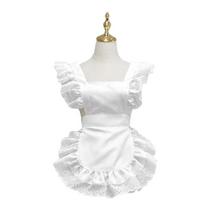 Raffliuotas padavėjos prijuostės kostiumas, padavėjos juosmens prijuostė, kvėpuojanti virtuvės prijuostė moterims, Helovino Cosplay ir kasdieniam dėvėjimui