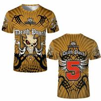 Street Trendy T-Shirt for 5FDP Five Finger Death Punch Fans Men Women Personality Leisure Tops Heavy Metal Punk Rock Vintage Tee L black