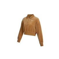 Nike Sportswear Moteriškas Velvėtos Medžiagos Pusiau Užtraukiamas Džemperis Su Logotipu Ruda DQ5939-258 M brown