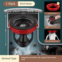German Anti-Odor Drain Device for Bathroom Sewer, Anti-Odor Sealing Cover, Toilet Odor Prevention Inner Core Odor Blocker Full Copper Black / Upgraded Version juoda