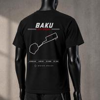 Baku City Circuit Formula Racing Circuit Track Map T-Shirt Motorsport Gift for racer F1 Track Fans Shirt charming paddock f1 prints 130 black