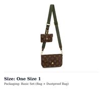 LOUIS VUITTON Felicie Strap & Go Monogram Khaki Green/Ebony M80091 One Size 2 black