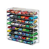SENUN Tomica Storage Miniature Car Large Holds up to 56 8 Adjustable Tomica Storage Toy Interior Transparent Clear Miniature Car Storage Case, Case, gray