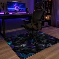 Cosmic Vortex Light Trail Gaming Rug Non Slip Anti Noise Chair Protector Floor Mat E Sports Study Room Decor 40x60cm 16x24inch