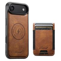 Suteni H17 Oil Eax Leather MagSafe Detachable Wallet Phone Case For iPhone Air ruda