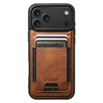 Suteni H17 Oil Eax Leather MagSafe Detachable Wallet Phone Case For iPhone 18 Pro Max ruda