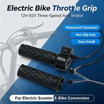 Easy Operation Electric Bicycle Throttle 3-Speed Switch 1 Pair Left Right Small Black Plug for Senior E-Bike Riders 1 Pair gray