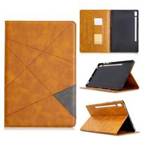 Dėklas Samsung Galaxy Tab S6 10,5 colio (2019 m. leidimas)(SM-T860/T865) Verslo Premium PU Odos Folio Dėklas su Keliais Žiūrėjimo Kampais Kortelių Kišenė SM-T860/T865 geltona