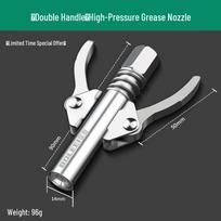 High-Pressure Self-Locking Grease Gun Nozzle with Pliers-Type Head for Manual/Electric/Pneumatic Applications white