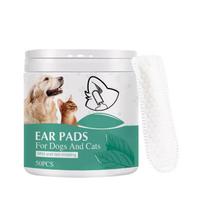 50 PCS Pet Ear Wax Remove Wipes Cleaning Wipes Grooming Mildly Moisturizing Cleaning Wipes Grooming Supplies 1 white