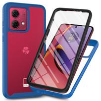 Phone Cover TPU/PC PET Case For Moto G54 G84 G14 G13 G23 G53 Funda Capa with Screen Protector 360 Degree Protect Shield Clear for Moto G54&With front screen juoda