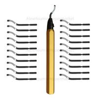 21PCS RB1000 Metal Deburring Tool Bulk Set Deburr Edge Cutting Tool with 360 Degree Rotary Head BS1010 Burr Removal Blades