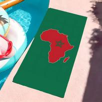 M-Morocco Map Flag-S Towel Microfiber Beach Towel, Quick-Dry, Sand-Free, Ultra-Fine Fiber, Super Soft. 60x35CM blue