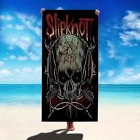 S-Slipknot Skull Print Beach Towel Microfiber Soft Quick Dry Gym Sports Towel Rock Band Bath Towel for Bathroom Swimming Outdoor 70cm×140cm gray