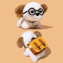 For AirPods 4 3 2 1 Pro Pro2 Pro3 Earphone Case 3D Cartoon Plush Bear Puppy Headphone Box Stuffed Toy Backpack Cover AirPods2 white