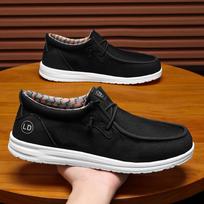 British Loafer Anti Odor Canvas Shoes 47 48 Men Breathable Slip On Sneakers Man Trainers Boat Shoes Male Moccasins Espadrilles 44 orange