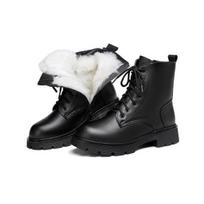 Odiniai Batai Moterims Žieminiai Užtrauktuku Storu Kailiu Šilti Sniego Batai Moterims Vilnoniai Moteriški Batai Dydis 35 -43 Aulinukai Moterims Zapatos Para Mujer 37 black