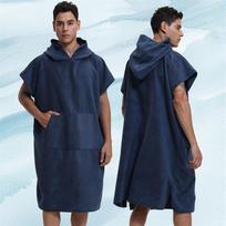 Mikropluošto su paslėptu užtrauktuku kišenės maudymosi vonios rankšluostis paplūdimio banglenčių persirengimo chalatas adult one size 80*110 cm black