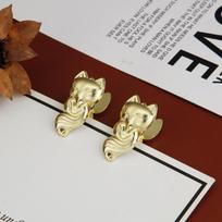 2PC Metal Fox Binder Clips Bill Binder Clip Foldback Notes Letter File Paper Clip Binding Securing Clip Stationery beige