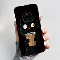 Case For Nokia 110 4G 2024/HMD 110 4G/Nokia 125 4G 2024 Anti-Scratch Soft Black Case Black Cat Holding A Basket Pattern Cover Nokia 125 4G 2024