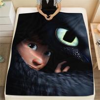 How to Train Your Dragon Hiccup & Toothless Blanket, HTTYD Fan Soft Throw, Ideal Gift.chl 75x90cm gray