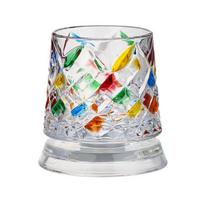 Yousheng Spinning Whiskey Glass with Rotating Base,360-degree Swirling Tumblers for Bourbon, 260ml Hand Painted Spirit Glass, Stress Relief Gift for 1pc C white