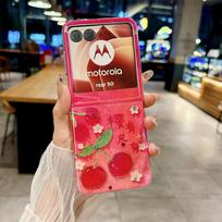 For Motorola Moto Razr 70 60 Pro 50 Ultra Chinese Style Pattern Phone Case Jewelled Protection PC Hard Shell Back Cover For Razr 70 Ultra red