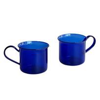 2 vnt. rinkinys Borosilikatinio stiklo puodelis Modernus kavos puodelis Šeimos porai Vandens puodelis Gėrimo stiklinės Atsparumas karščiui Dovanų pakuotė 200 ml 200ml blue