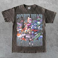 Security Breach T-Shirt, Five Nights at Freddys Graphic Tee, FNAF Video Game, Retro Horror Gamer Top, Halloween Gift for Women and Men FD 100 gray