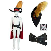 Anime Puss In Boots Cosplay Anim Cartoon Cat Costume Set Cloak Halloween Masquerade Carnival Party Prop Outfits Accessory Suit XL black