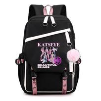 KATSEYE Idol Group Merch Backpack Large Capacity Lightweight Student School Bag Trendy Outdoor Travel Daypack 60627