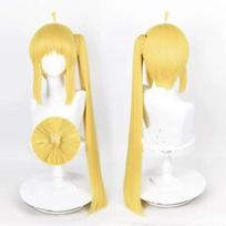Anime Mesmerizer Akita Neru Cosplay Costume Virtual Hypnotist Akita Neru Halloween Stage Performance Party Wig Yellow Strip Suit 3XL&Hypnotist Akita Neru beige