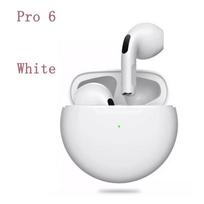 Originalus 1:1 Pro 6 TWS belaidės Bluetooth ausinės su mikrofonu Laisvų rankų ausinės telefonui Sportinės ausinės Muzikinės ausinės balta