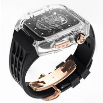 Laikrodžio apyrankės prabangus permatomas modifikavimo rinkinys, skirtas Apple Watch Ultra 2 49 mm korpuso guminė juosta, skirta iWatch serijai 8 7 6 5 4 SE 45 mm 44 mm dirželis 44MM gray