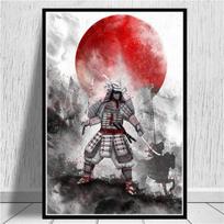 Hot Japanese Zen Ink Bonsa Bushido Samurai Kanji Canvas Painting Poster and Printmaking Mural Picture for Home Decoration 21cm×30cm NoFrame red