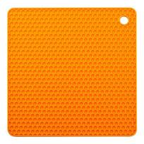 High-Temp Resistant Silicone Honeycomb Pad: Thickened Heat Insulation for Pots, Bowls, Dishes, and Microwave Use 18x18CM oranžinė