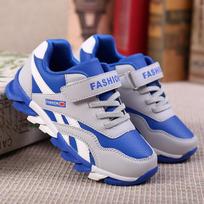 Kids Sports Shoes Waterproof Leather Thick Sole Spring Athletic Sneakers Durable Running Shoes With Velcro Closure 40 mėlyna