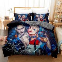 Animacinis filmas H-Harley Quinn patalynės komplektas, Džokerio antklodės užvalkalas pagalvės užvalkalas 2/3 vnt. Suaugusiųjų berniuko mergaitės miegamojo dekoravimas Viengulis/Dvigulis 140x200cm-2pcs
